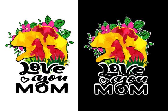 Bear Mom and Baby: A Charming Mother's Day Design