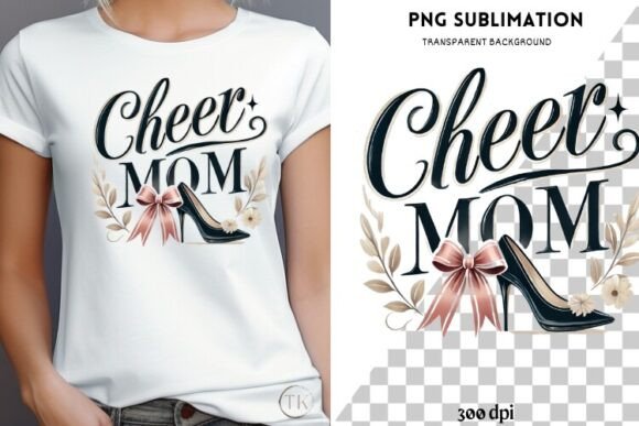 Cheer Mom PNG: A Charming Coquette Bow Design