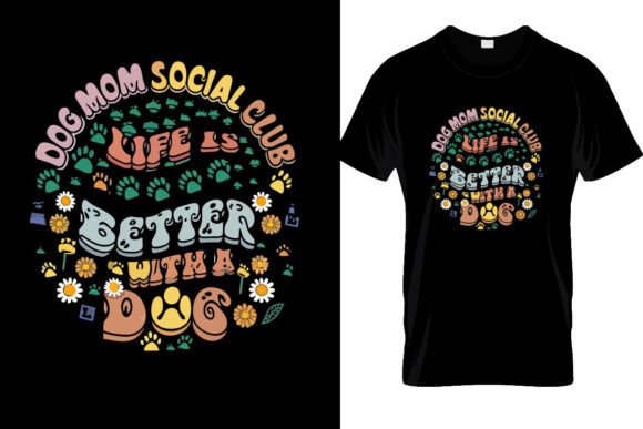 Dog Mom Social Club PNG for Embroidery