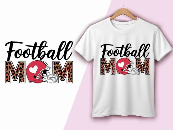 Football Mom Leopard Print Heart Helmet