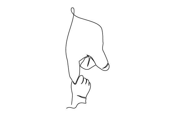 Mom and Baby Finger Touch: A Heartwarming Embroidery Design