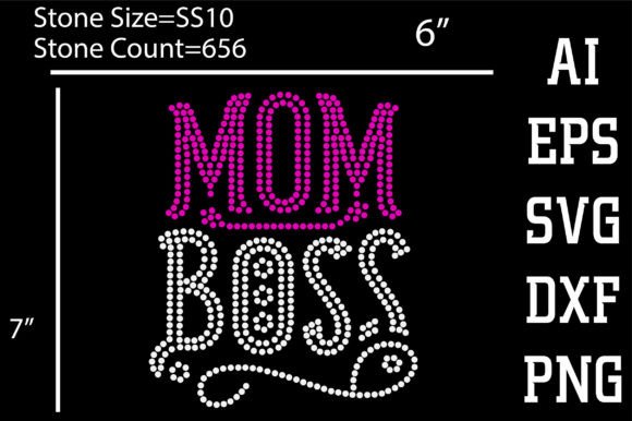 Mom Boss Rhinestone Design: A Stylish Embroidery Choice