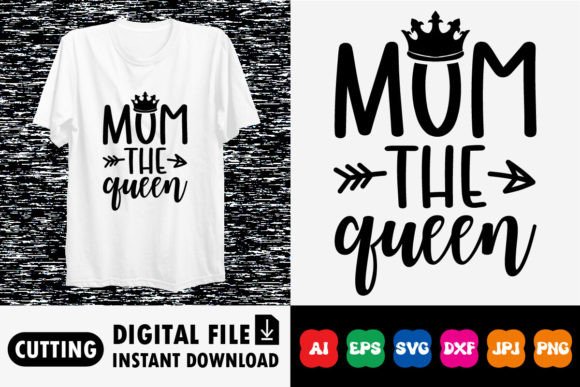 Mom the Queen: A Charming Mother's Day Embroidery Design