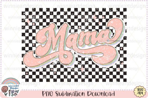 Retro Checkered Mama Pink Mom Life PNG Review