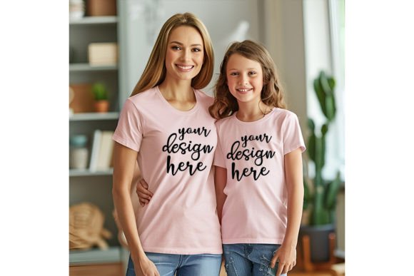 Reviewing Mom and Me Pink T-shirt Mockup
