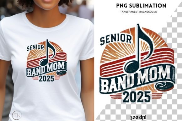 Senior Band Mom 2025 PNG: A Retro Embroidery Gem