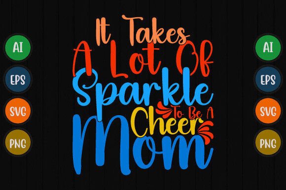 Sparkling Cheer Mom Design for Embroidery